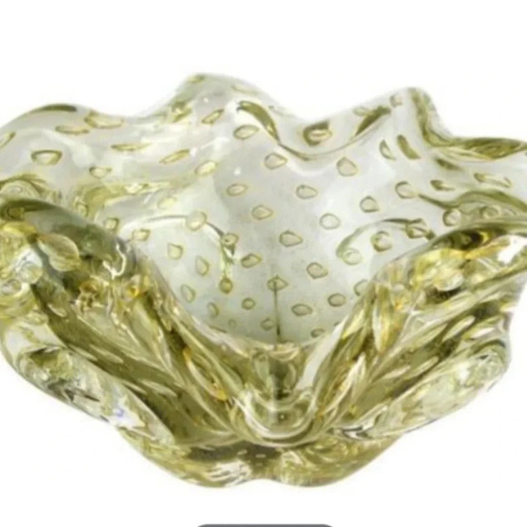 dividerFASHION 60S ASHTRAY - GREY VENETIAN GLASS MURANO OMG®with pure gold 24k